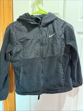 Nike Kids Black Hooded Fleece Jacket